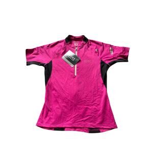 NWT Gore Running 1/4 zip Lg w/ flaw Magnitude Lady Shirt Purple Black